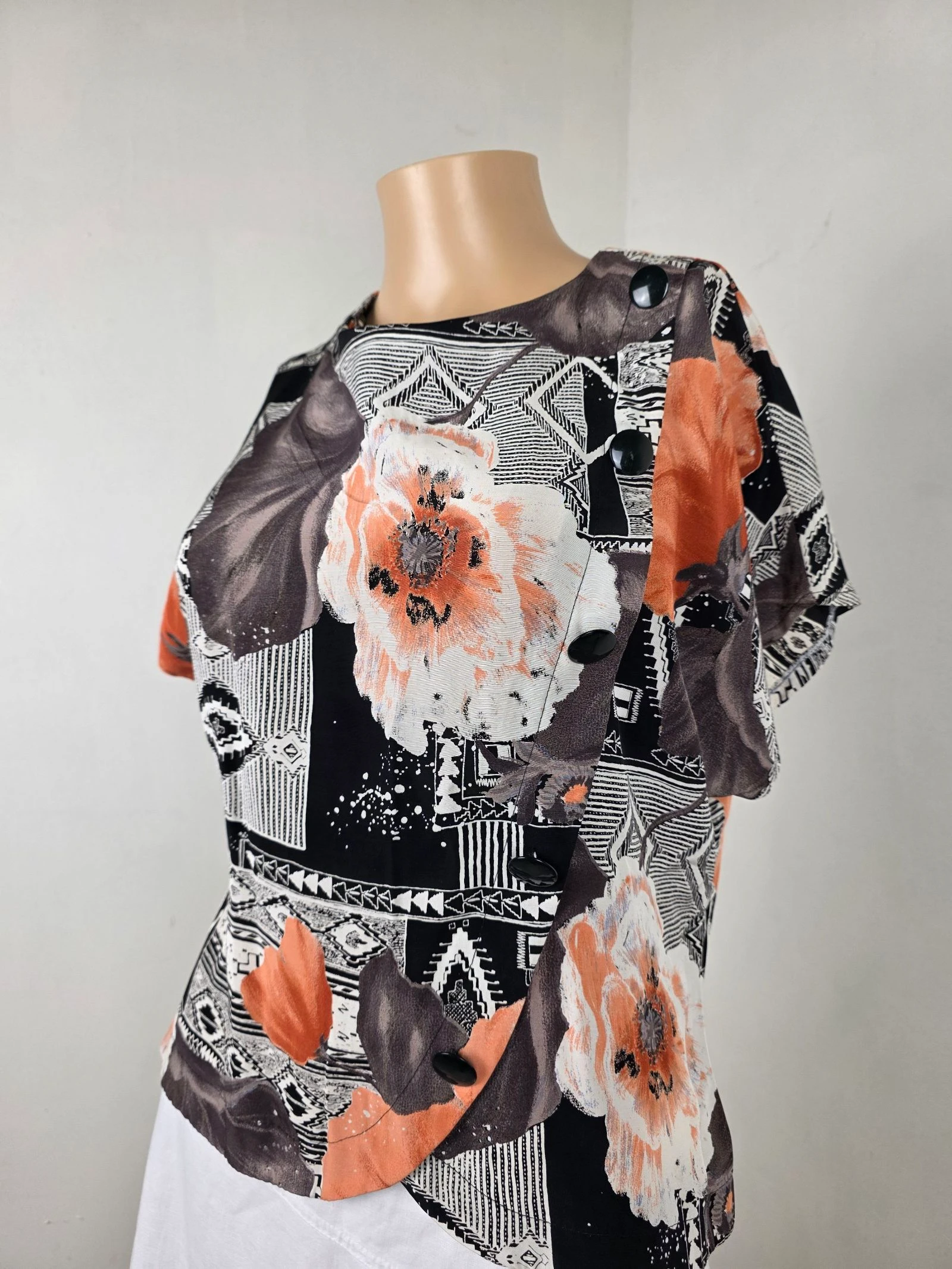 Blusa parisiense com motivos 🍒vintage dos anos 80 feita na França🍒tamanho 38 – photo 2